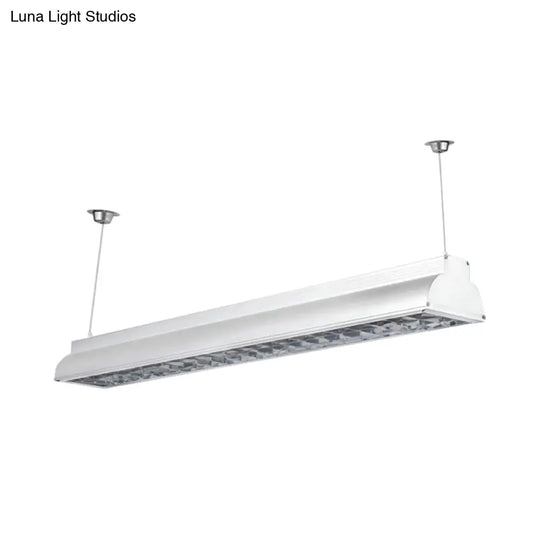 White Metal Shade Led Office Pendant Light Fixture - Modern Hanging Ceiling Lighting For Offices