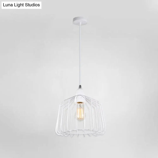 White Minimalist Metallic Pendulum Light: Stylish 1-Light Hanging Lamp Kit For Bedrooms