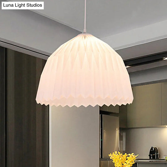 Minimalist White Acrylic Dome Pendant Light For Dining Room