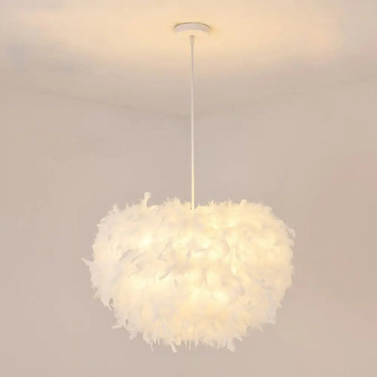 White Minimalistic Hemisphere Pendant Light For Living Room / 20.5’