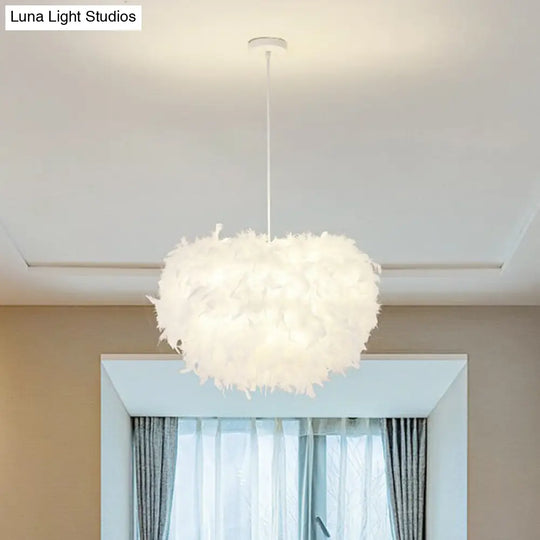 Minimalist White Hemisphere Suspension Pendant Light For Living Room