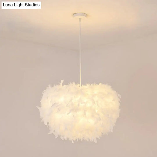 Minimalist White Hemisphere Suspension Pendant Light For Living Room / 18