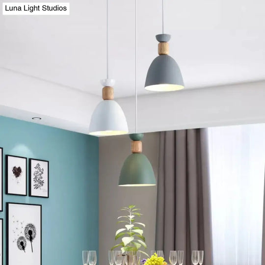 White Multi-Pendant Macaron Metal Hanging Lamp With 3 Lights For Dining Room Ceiling