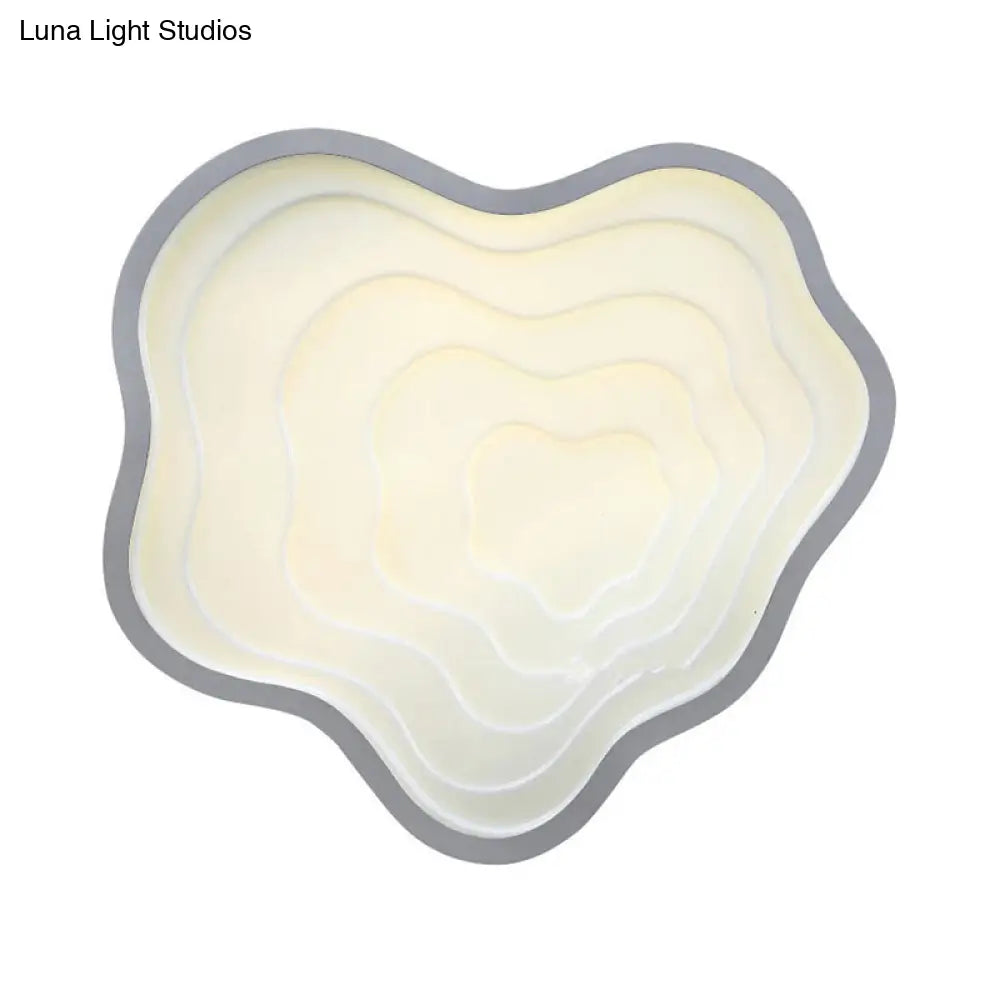 White Nordic Acrylic Flush Mount Ceiling Light For Wave Living Room