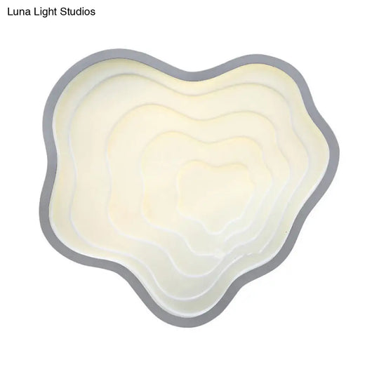 White Nordic Acrylic Flush Mount Ceiling Light For Wave Living Room