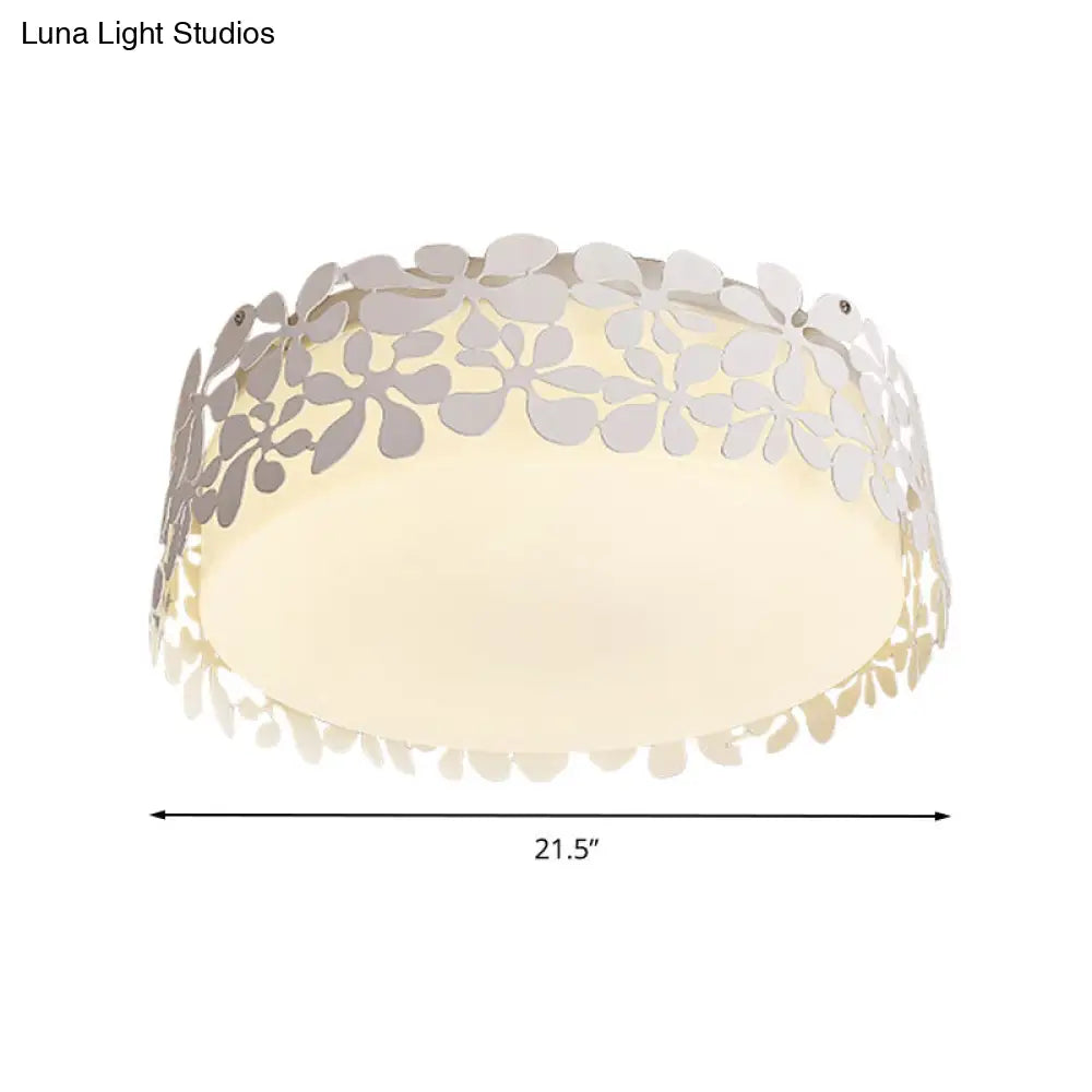 White Nordic Acrylic Flushmount Light For Circle Kid Bedroom Ceiling