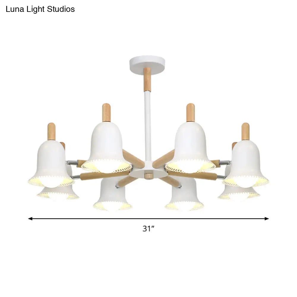 White Nordic Ceiling Pendant Wood Chandelier For Stylish Living Room Décor