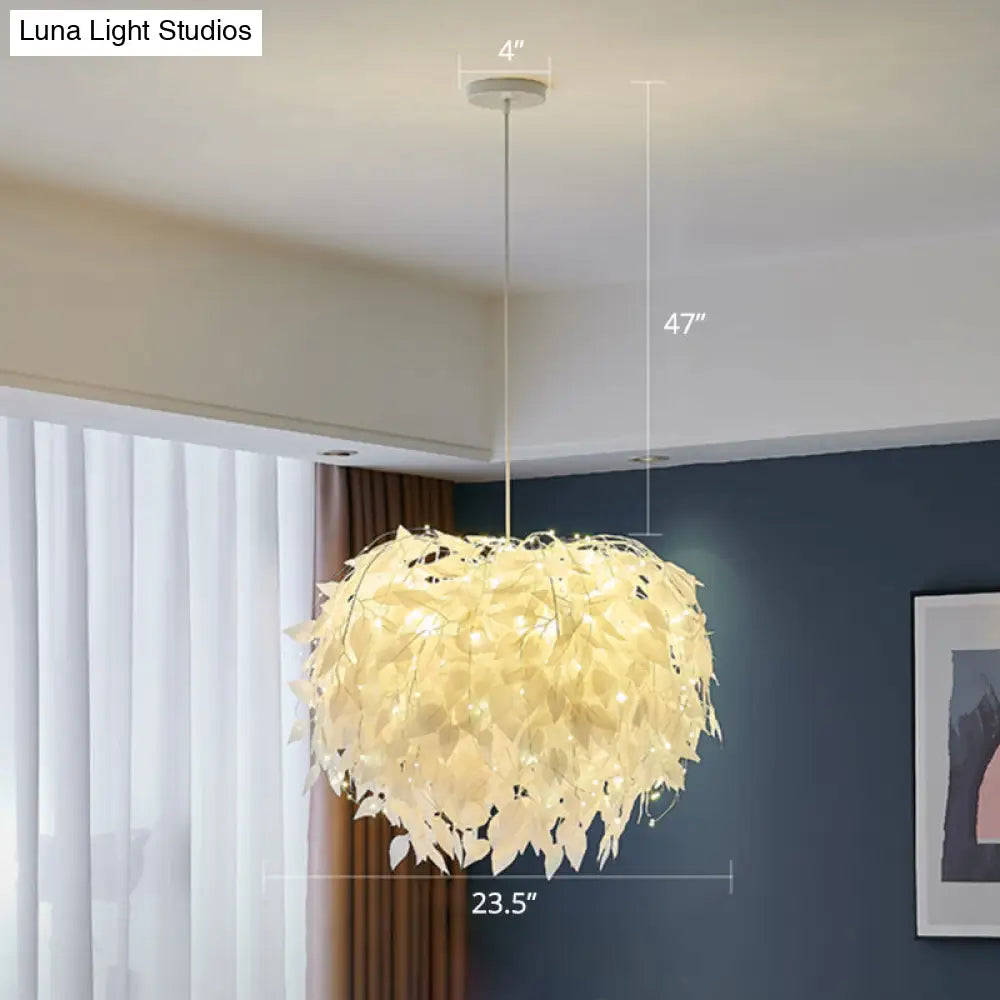 Sleek Nordic Fabric Pendant Light: White Domed Suspension For Living Room