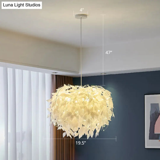 Sleek Nordic Fabric Pendant Light: White Domed Suspension For Living Room