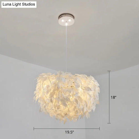 Sleek Nordic Fabric Pendant Light: White Domed Suspension For Living Room