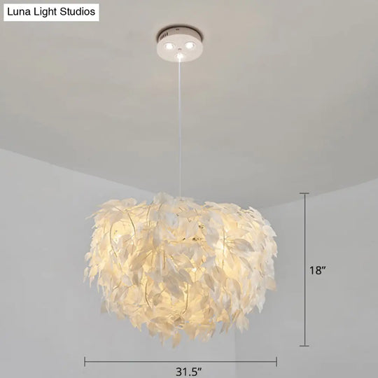 Sleek Nordic Fabric Pendant Light: White Domed Suspension For Living Room