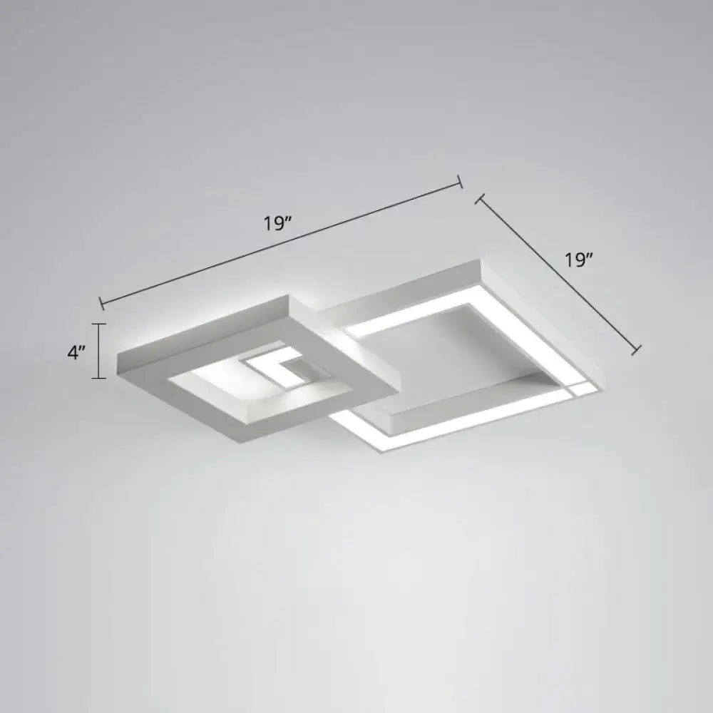 White Nordic Led Ceiling Light Fixture For Modern Living Rooms / 19’