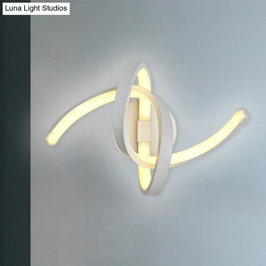 White Nordic Led Wall Sconce With Musical Note Design And Acrylic Shade For Living Room