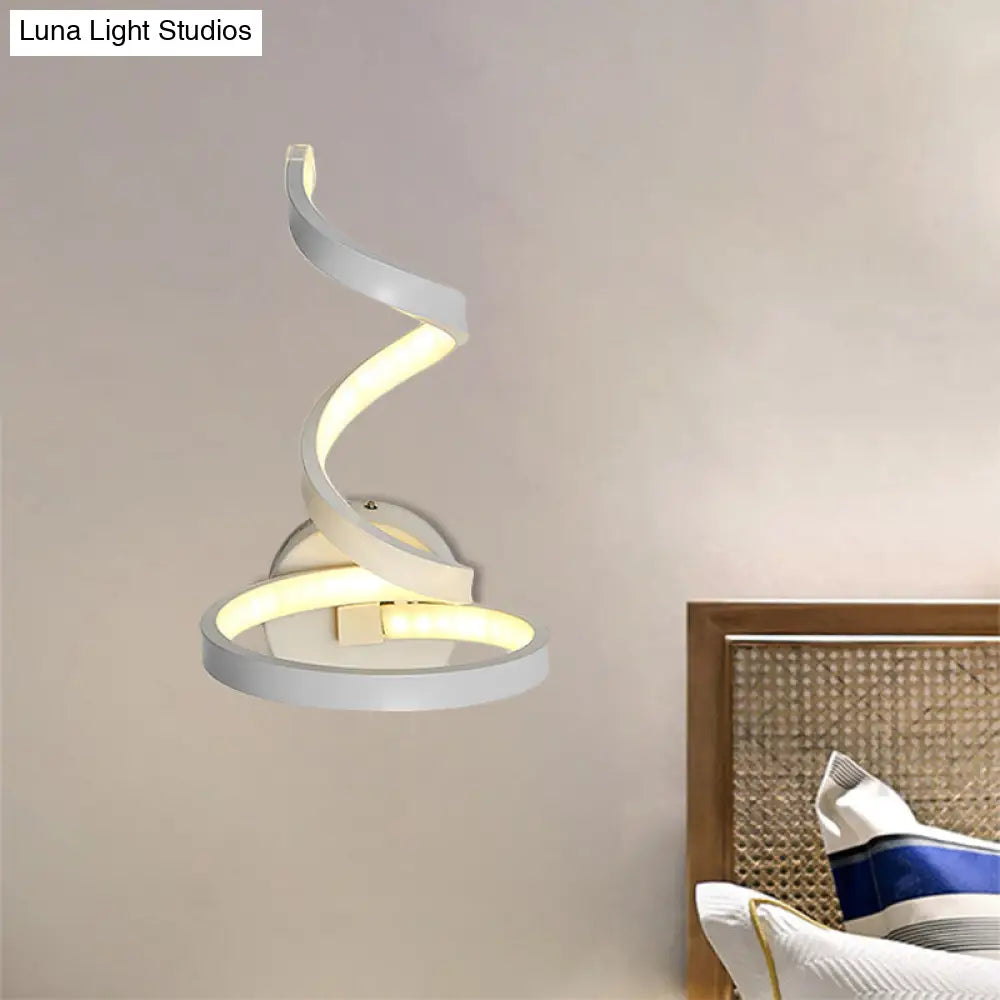 White Nordic Led Wall Sconce With Musical Note Design And Acrylic Shade For Living Room