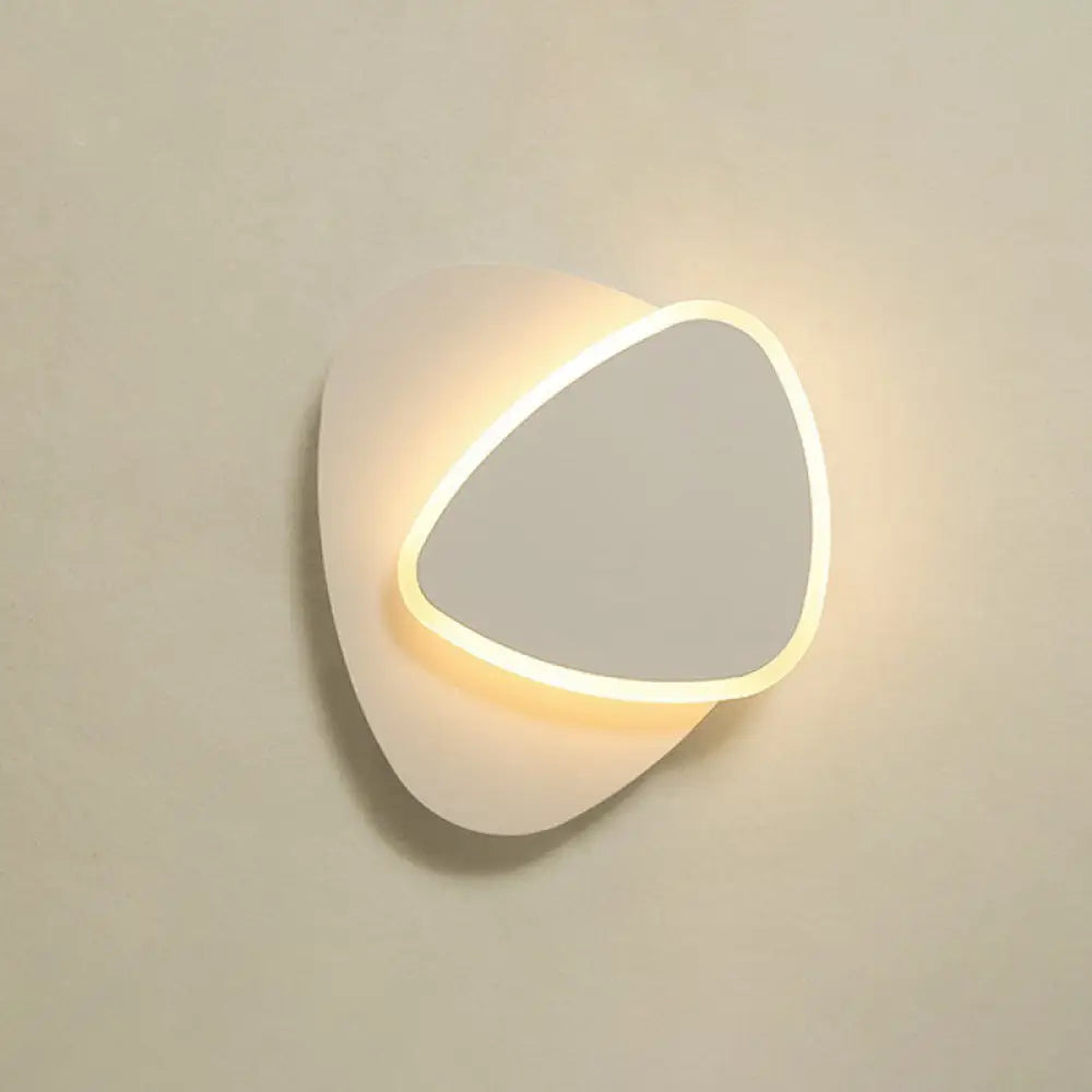 White Nordic Style Led Wall Sconce - Shaded Acrylic Corridor Light Fixture / F