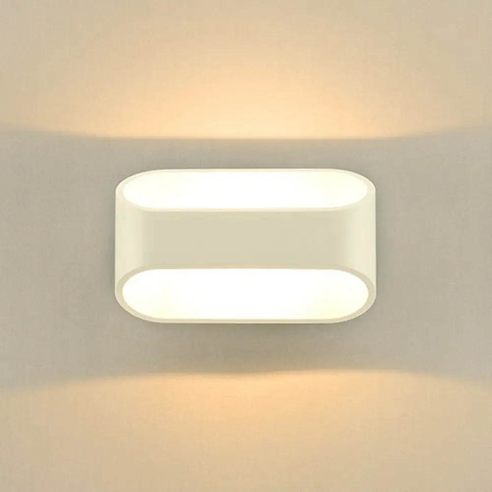 White Nordic Style Led Wall Sconce - Shaded Acrylic Corridor Light Fixture / H