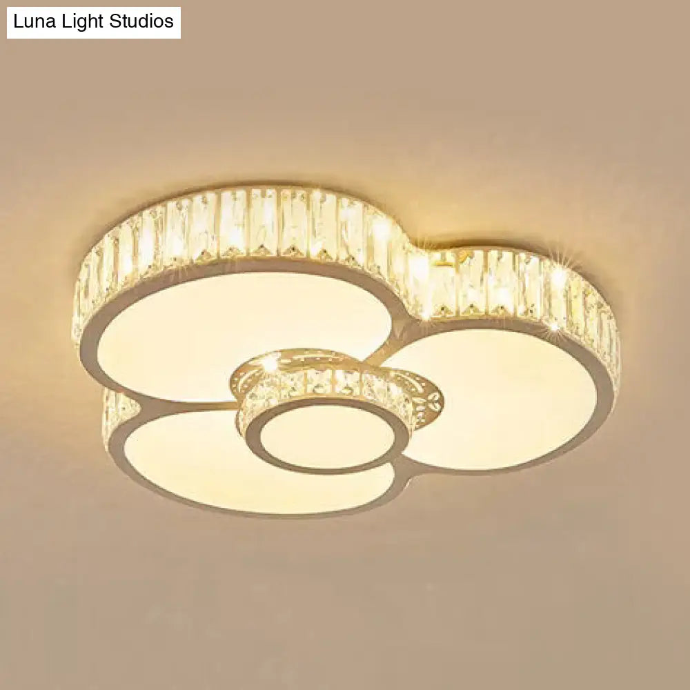 White Nursing Room Ceiling Light With Clear Crystal Acrylic Leds