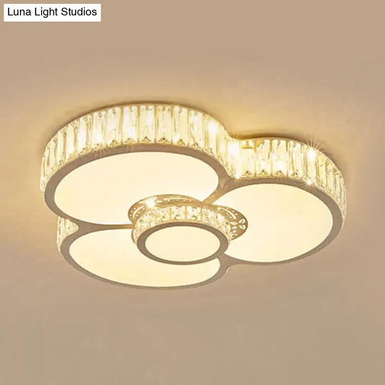 White Nursing Room Ceiling Light With Clear Crystal Acrylic Leds