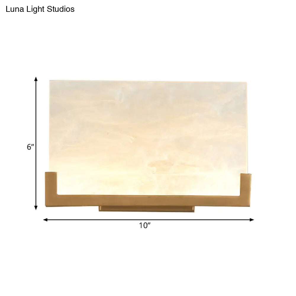 White Rectangle Acrylic Sconce Light - Classic Bedside Wall Mounted Lighting