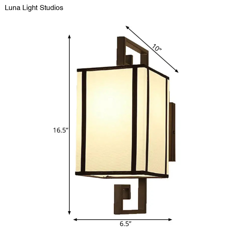 White Rectangle Shade Wall Sconce For Classic Living Room Lighting