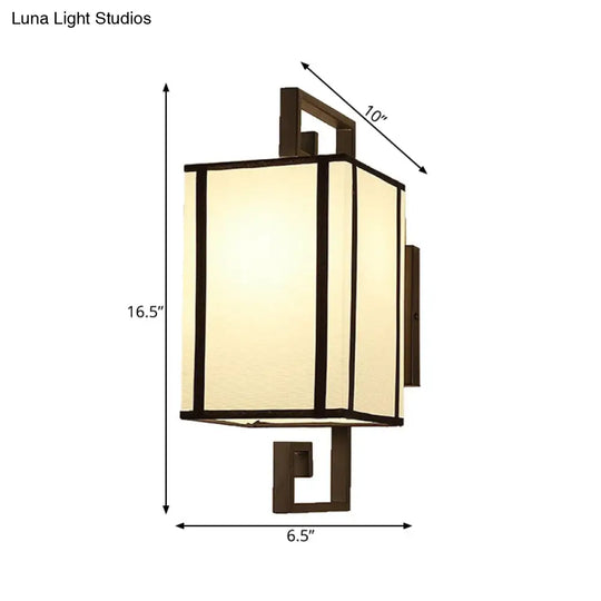 White Rectangle Shade Wall Sconce For Classic Living Room Lighting