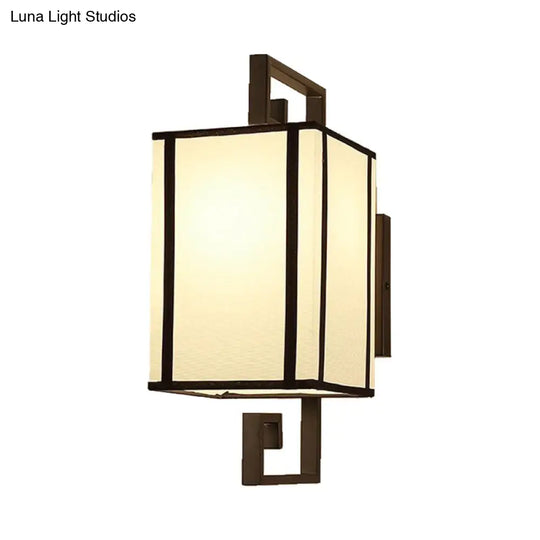 White Rectangle Shade Wall Sconce For Classic Living Room Lighting