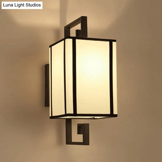 White Rectangle Shade Wall Sconce For Classic Living Room Lighting