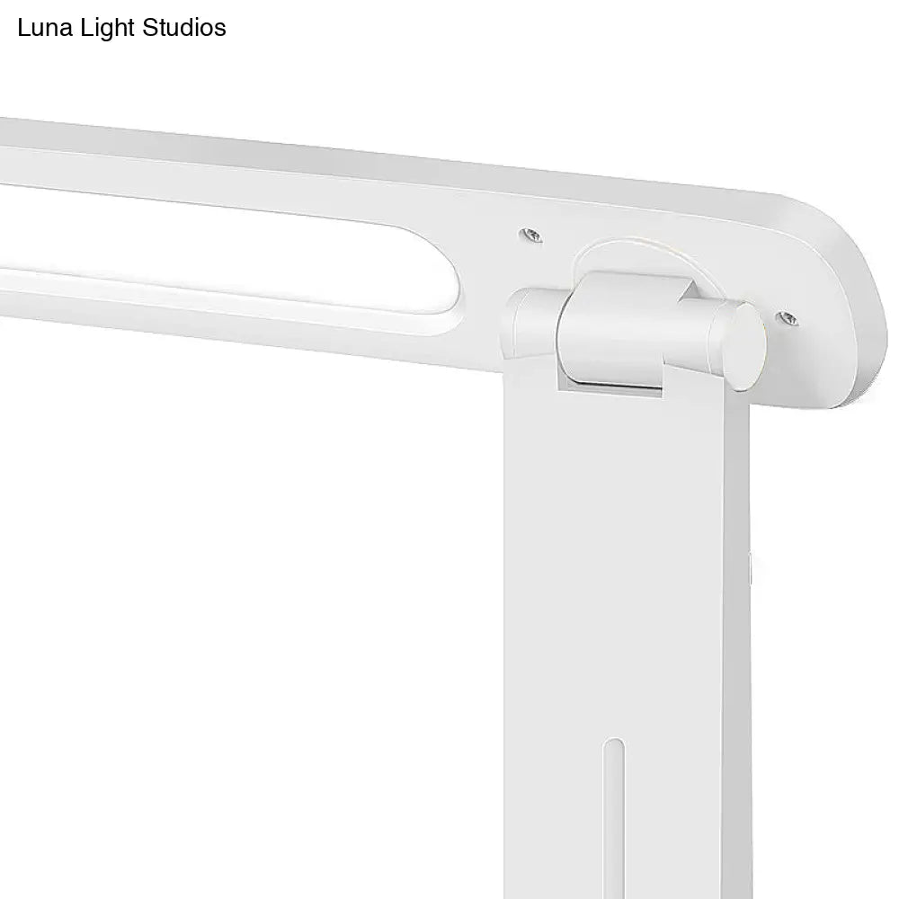 White Rotatable Led Desk Lamp - Simple Style For Bedside Reading