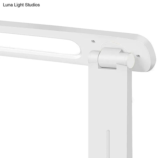 White Rotatable Led Desk Lamp - Simple Style For Bedside Reading