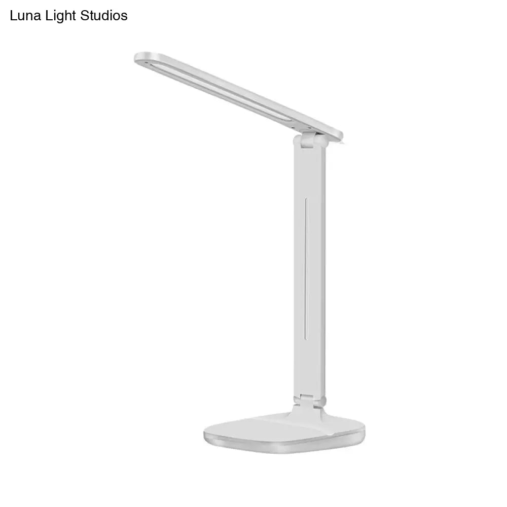 White Rotatable Led Desk Lamp - Simple Style For Bedside Reading