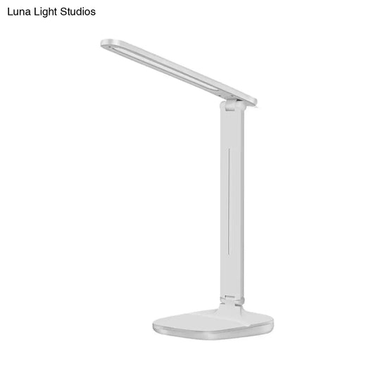 White Rotatable Led Desk Lamp - Simple Style For Bedside Reading