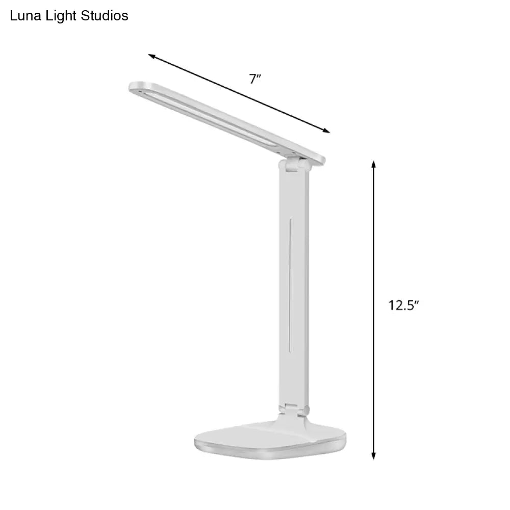 White Rotatable Led Desk Lamp - Simple Style For Bedside Reading