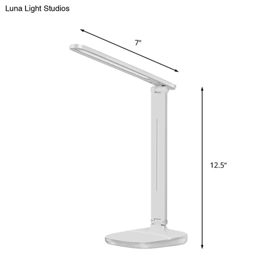 White Rotatable Led Desk Lamp - Simple Style For Bedside Reading