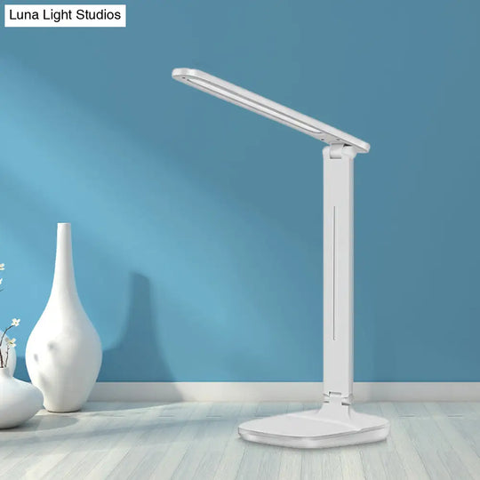 White Rotatable Led Desk Lamp - Simple Style For Bedside Reading