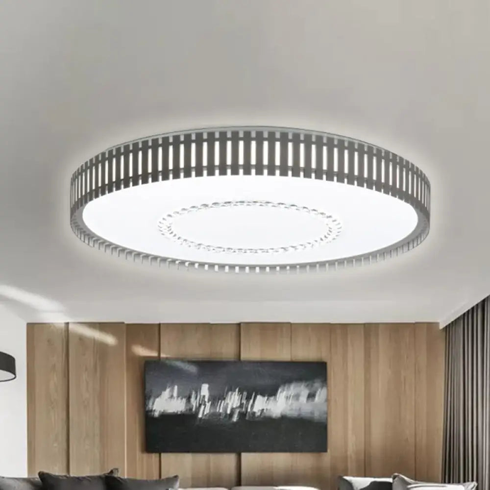 White Round Led Acrylic Flush Mount Ceiling Lamp - Simple And Versatile Lighting Fixture In