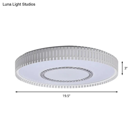 White Round Led Acrylic Flush Mount Ceiling Lamp - Simple And Versatile Lighting Fixture In Multiple