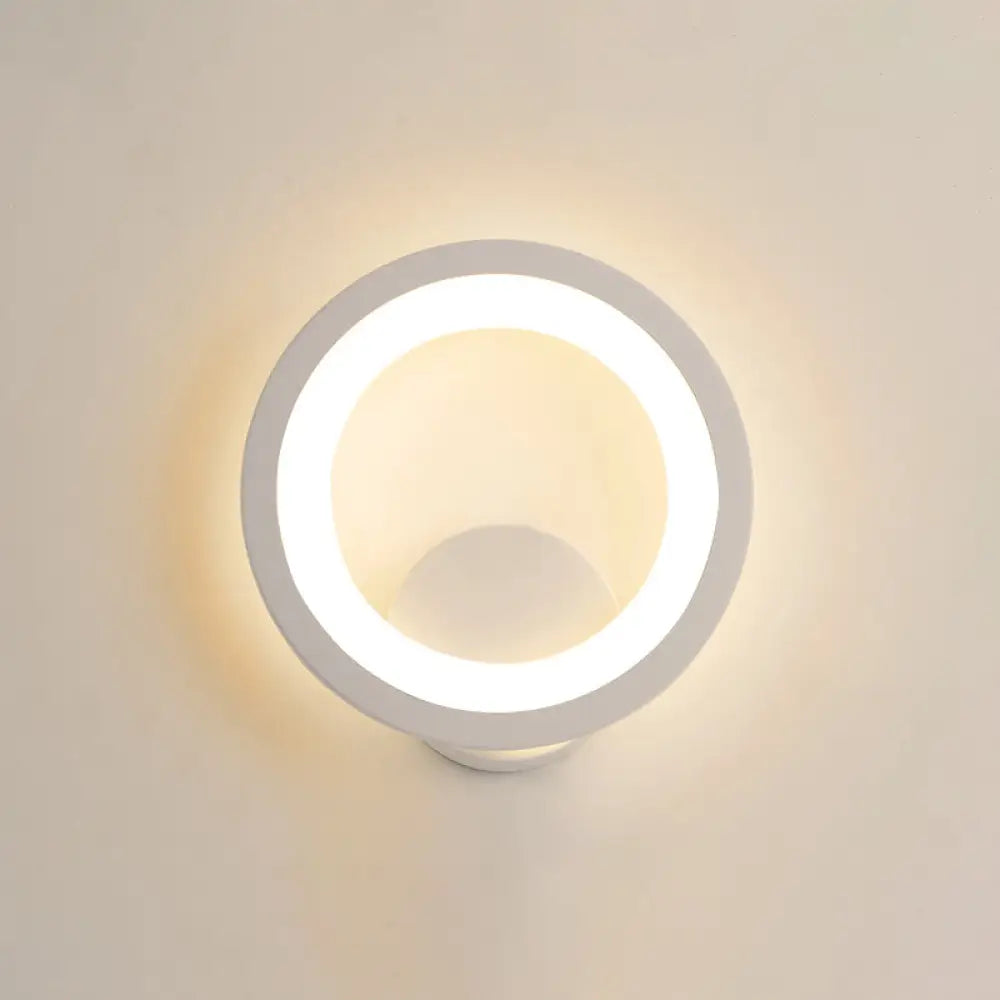 White Shaded Led Wall Light For Living Room - Simplicity Meets Acrylic Mount Lighting / A