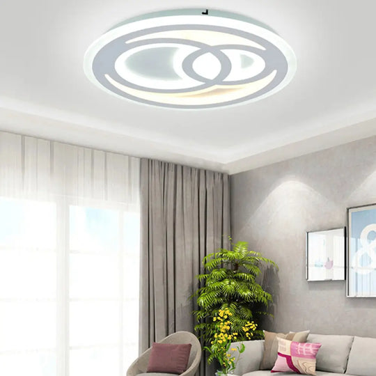 White Snowman Led Ceiling Light For Kid’s Bedroom – Contemporary Acrylic Flush Fixture /