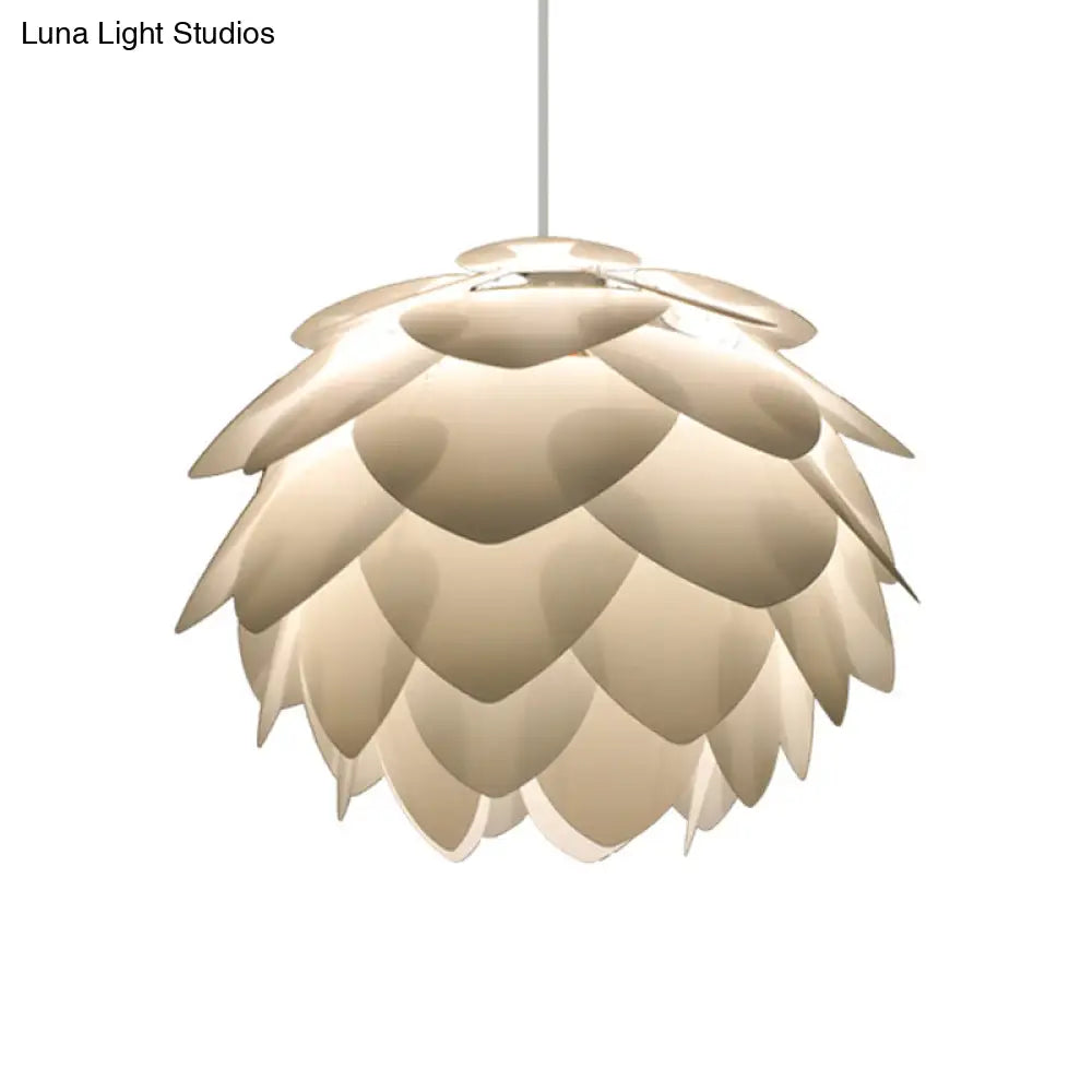 White Squama Pendant Light - Nordic Style 1-Light Suspension For Dining Room