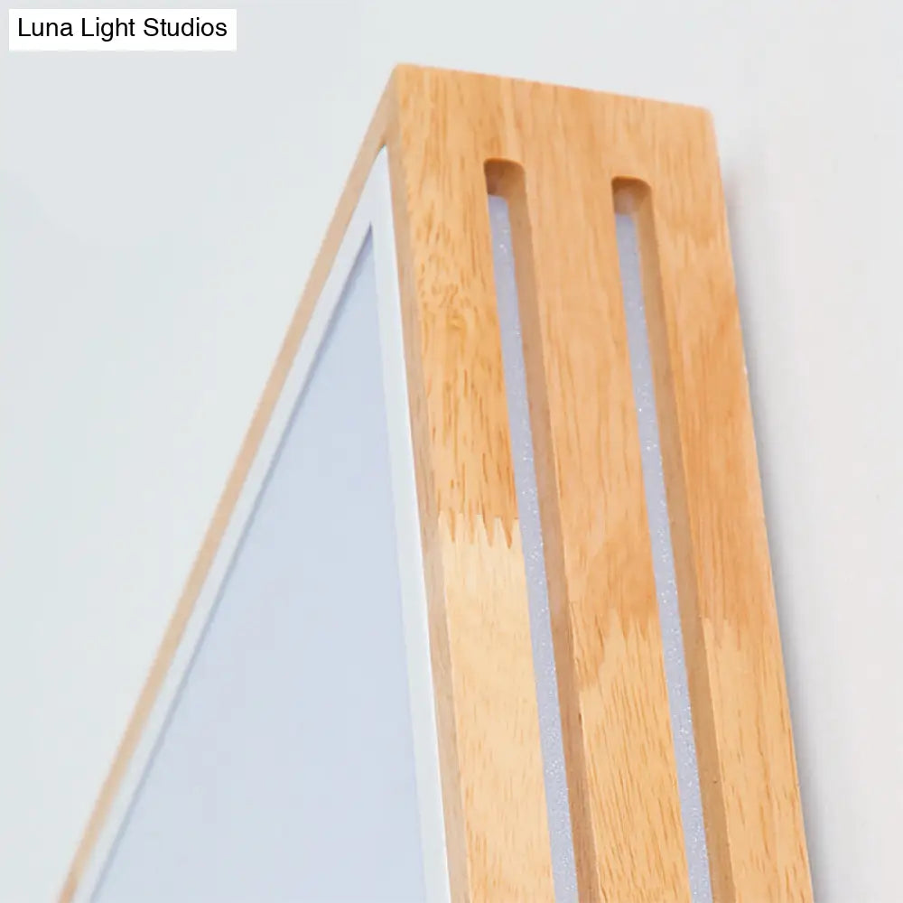 White Square Led Flush Ceiling Light - Modern Acrylic Lamp For Dining Room (16/19.5)