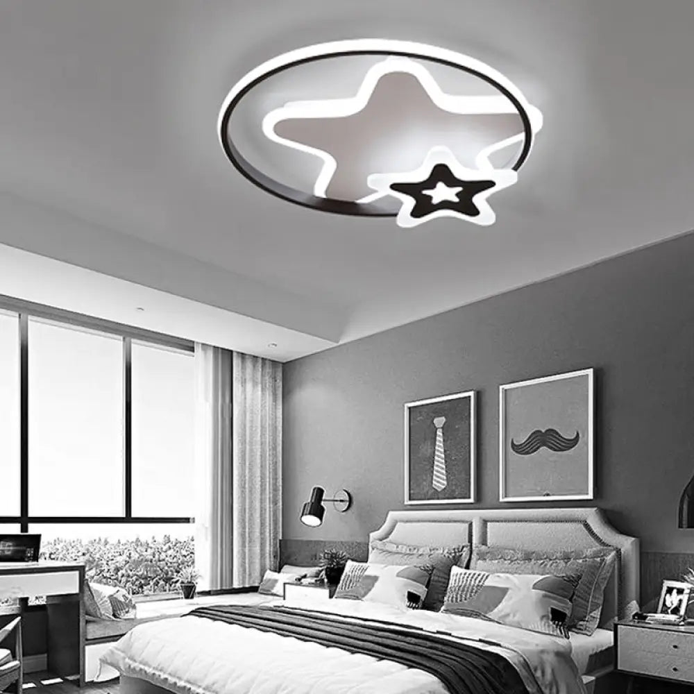 White Star - Shaped Led Ceiling Light For Romantic Bedrooms - Adult & Kid - Friendly / 17’