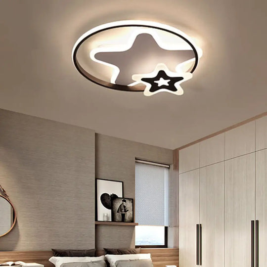 White Star - Shaped Led Ceiling Light For Romantic Bedrooms - Adult & Kid - Friendly / 17’ Warm