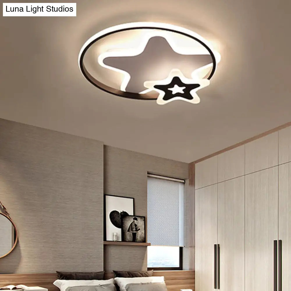 White Star-Shaped Led Ceiling Light For Romantic Bedrooms - Adult & Kid-Friendly / 17 Warm