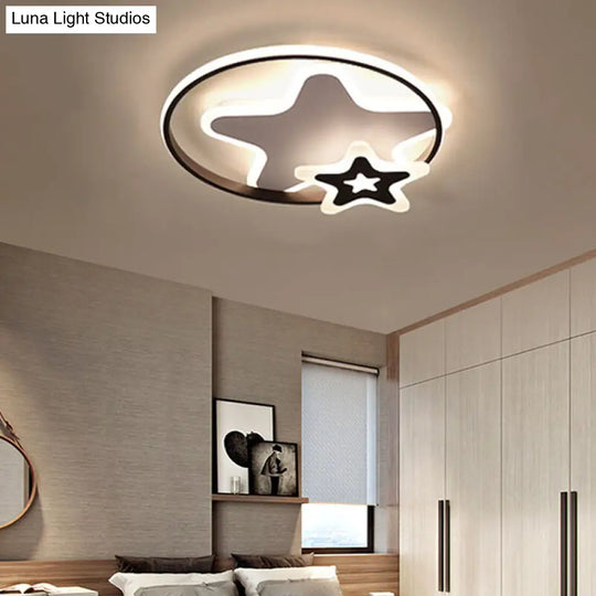 White Star-Shaped Led Ceiling Light For Romantic Bedrooms - Adult & Kid-Friendly / 17 Warm