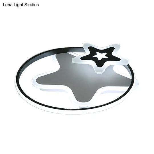 White Star-Shaped Led Ceiling Light For Romantic Bedrooms - Adult & Kid-Friendly