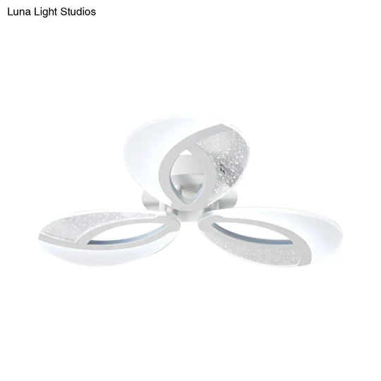 White Ultrathin Ceiling Light: Modern Led Semi Flush Mount Lamp With Floral Acrylic Shade Warm/White