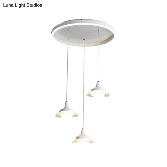 Modern White Urn-Shape Multi-Pendant Led Ceiling Fixture (3 Lights) White/Warm Light