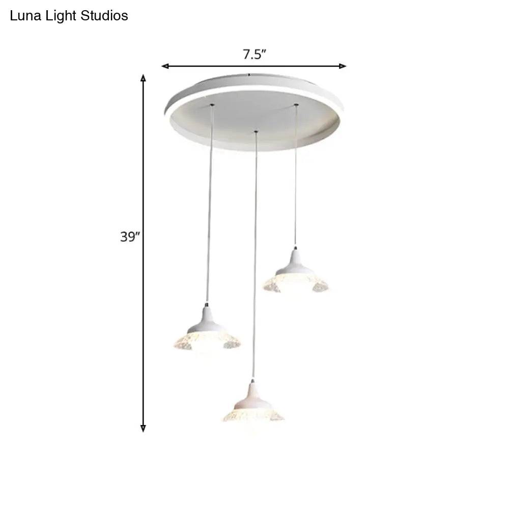 Modern White Urn-Shape Multi-Pendant Led Ceiling Fixture (3 Lights) White/Warm Light