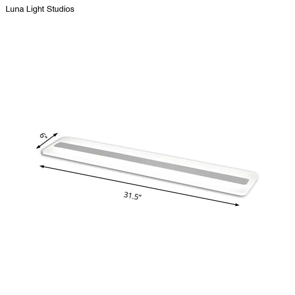 Wide Linear Led Modern Ceiling Light Fixture - 16’/23’/31.5’ Flushmount Reception Acrylic Warm/White