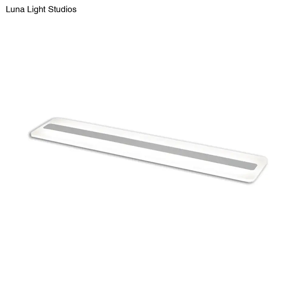 Wide Linear Led Modern Ceiling Light Fixture - 16’/23’/31.5’ Flushmount Reception Acrylic Warm/White